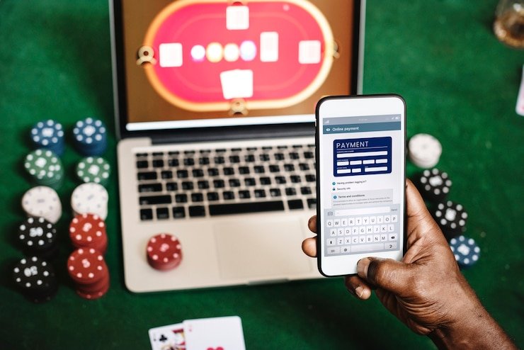 Tampilan Joker Poker MH bernuansa biru